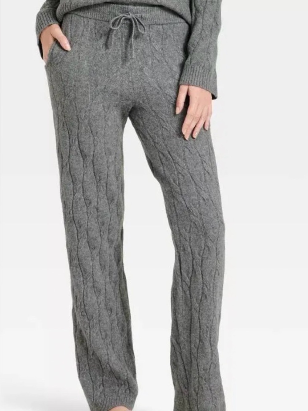 Women's Mid-Rise Cozy Knit Ankle Pull-On Pants - Universal Thread Heather Gray